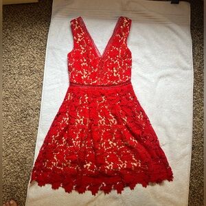 Francesca’s floral red mini dress XS